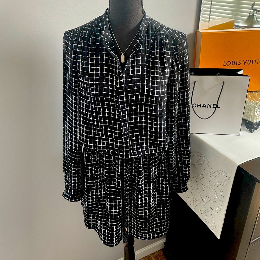 Black and White Window Pane Dress